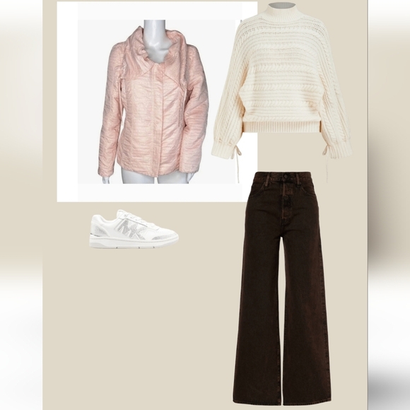 Chico's Jacket Women's Pleated Lightweight Puffer Cowl Collar Size 2 Large - Picture 8 of 10